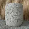  Product image 2 of the product “Balinese style high round pot, with carving - 70cm Dia., 90cm Height, Taro sand ”